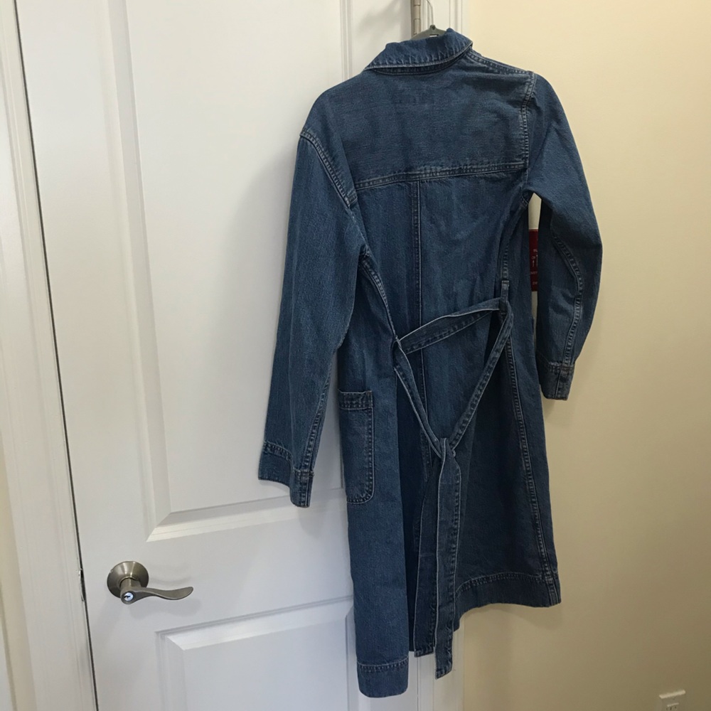 J. Crew Long Denim Trench Jacket